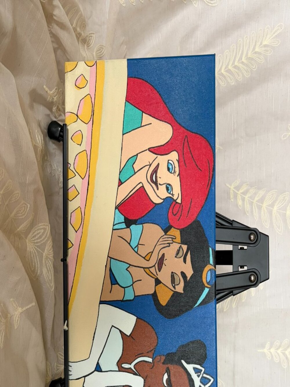 Hand Painted Princess Girls Night Acrylic Canvas Wall Art 10x20